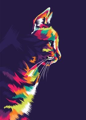 Cat Colorful Art