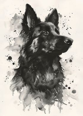 Elkhound Watercolor