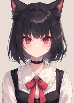 Anime Girl Cat Cute