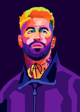 Sergio Ramos Colorful Art