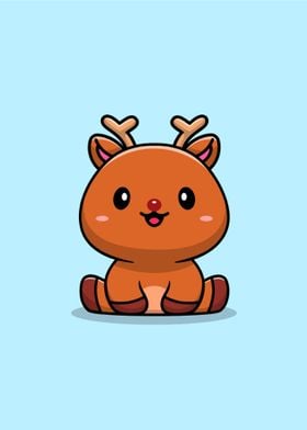 Cute Baby Deer Cartoon 