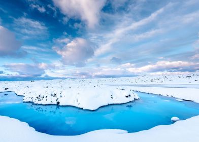 Winter Landscape Lake Snow