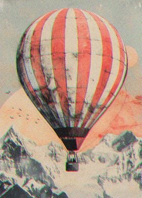 Red White Hot Air Ballon