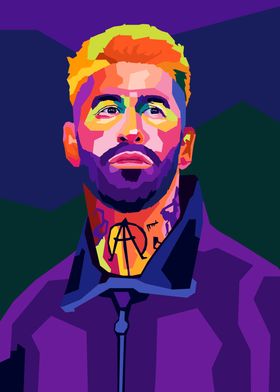 Sergio Ramos Wpap Pop Art