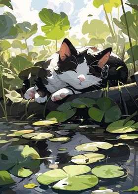 Cat Anime Lake