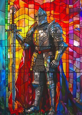 Stained glass knight