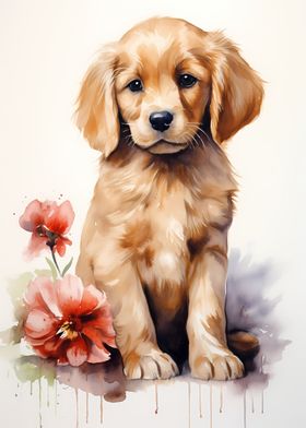 Cute Puppy in Watercolor