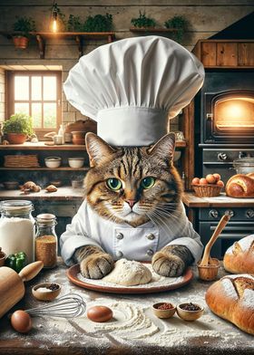 Chef Cat Bakes Bread