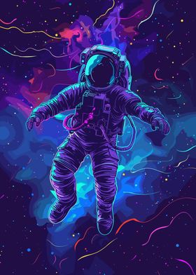 Neon Astronaut Space