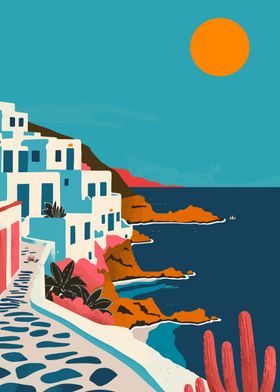 Greece Travel Art Mykonos