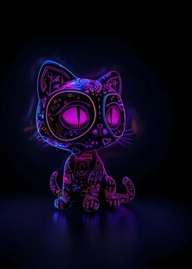 Purple Neon Cat 4