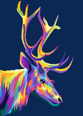 Deer Face Colorful 