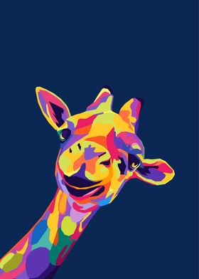 Giraffe Colorful Art