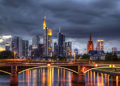 Colorful Frankfurt Skyline