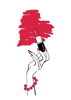 Lipstick love illustration