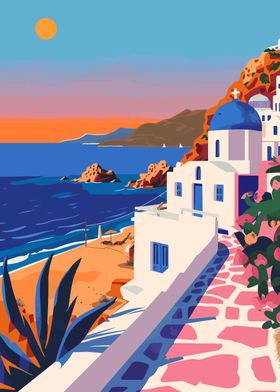 Greece Travel Art Mykonos