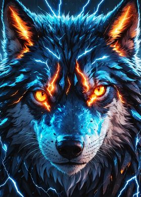 Wolf with Lightning Eyes