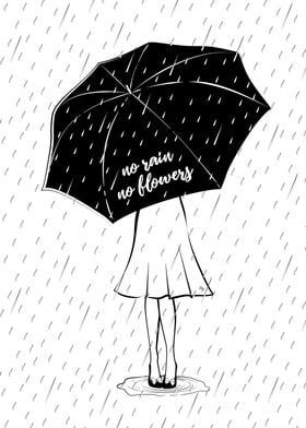 No rain BW illustration