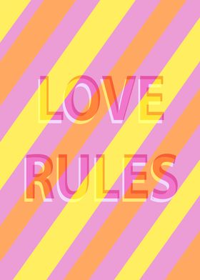 Retro Love Rules Sign