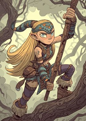 Cartoon Hunter Elf