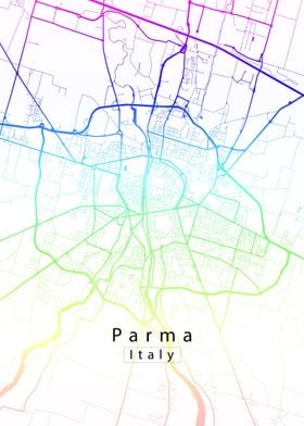 Parma City Map rainbow