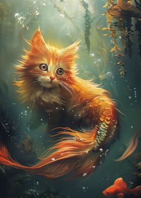 Cute Mermaid Cat