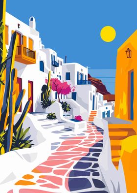 Greece Travel Art Mykonos