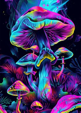 Neon Mushrooms