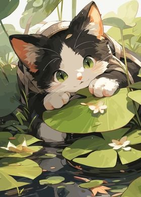 Cat Anime Lake