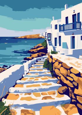 Greece Minimalist Art