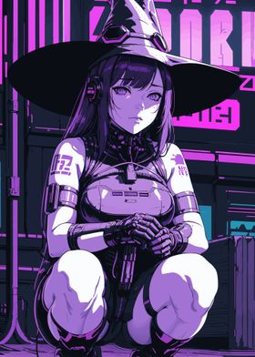 Purple Anime Witch Girl