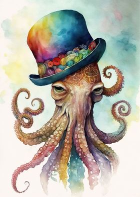 Octopus in Watercolor