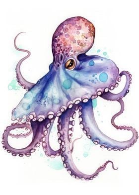 Octopus in Watercolor