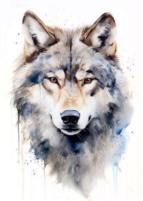 wolf watercolor