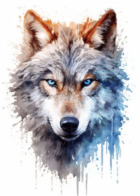 wolf watercolor