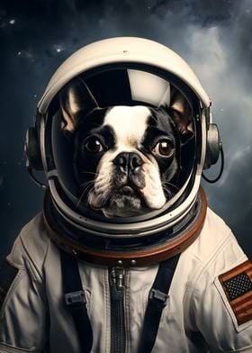 Boston Terrier Astronaut