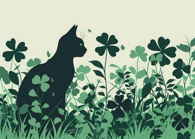 Cat Clover St Patricks Day
