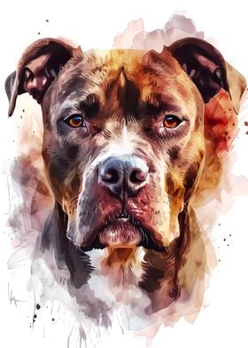 Pitbull Watercolor