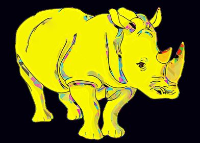 Rhinocerus pop art 