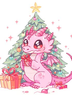 merry xmas cute dragon