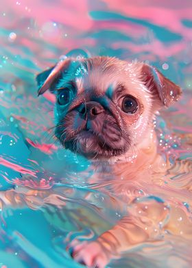 Dog Swimming in Pool