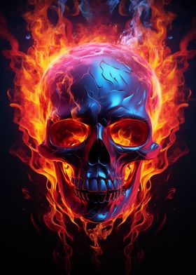 Burning Skull Head