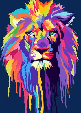 Lion Face Colorful