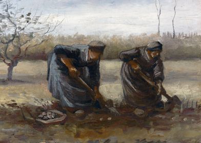 Peasant women digging