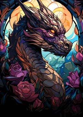 Fantasy Rose Purple Dragon