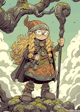 Cartoon Druid Girl