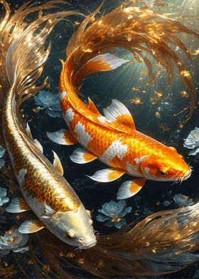 Koi Fish' Poster, picture, metal print, paint by NATU GROUP, Displate