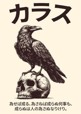 Black Raven On A Skull