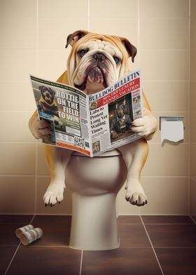 Bulldog on the Toilet