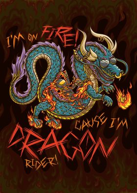 Dragon rider on fire